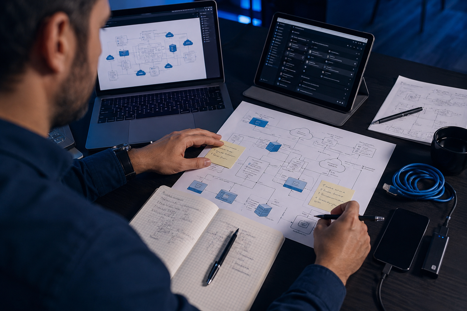Consultant planning connections between cloud applications